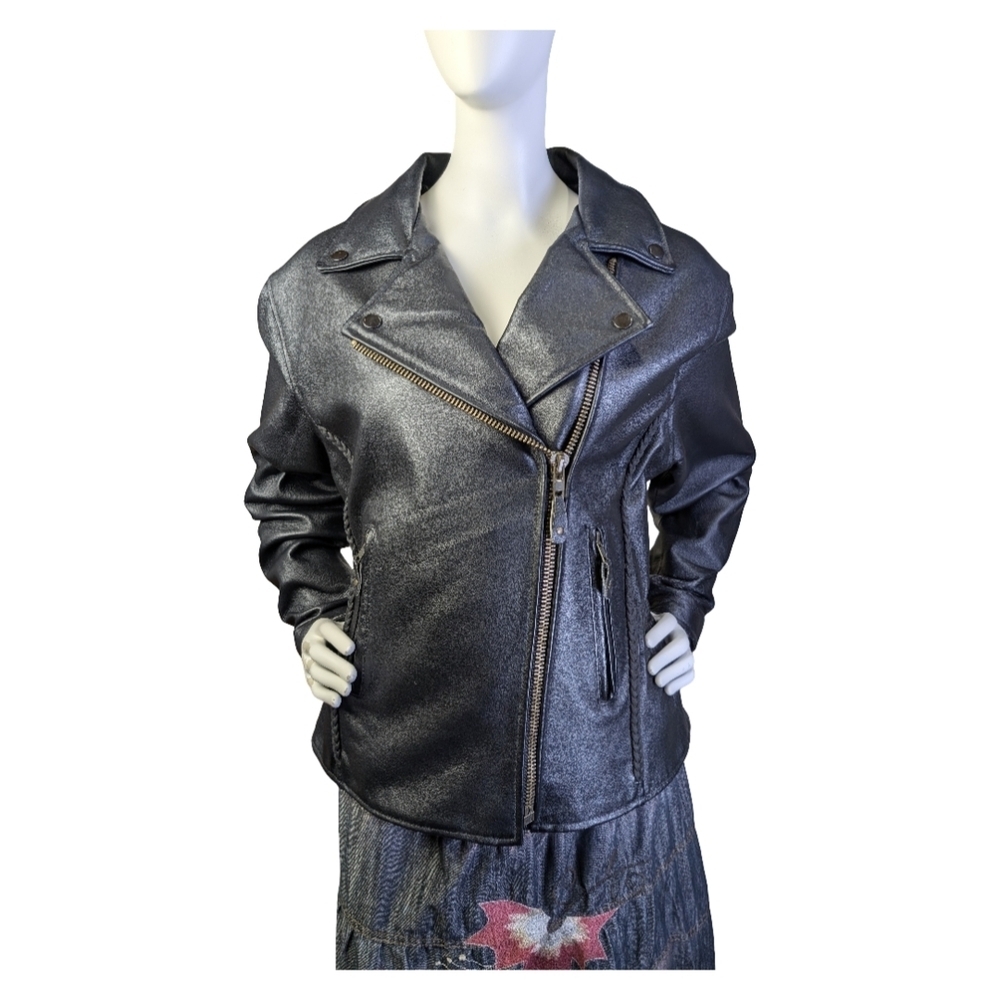 Vintage Motorcycle Biker Leather Jacket | Unisex Men's M Womens L